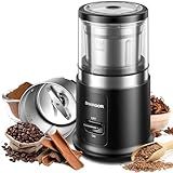 SHARDOR One Touch Coffee Grinder Electric, Spice, Herb, For Coffee Bean Spices and Seeds with 1 Removable Stainless Steel Bowl, Dry Grinder, Black