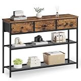 SONGMICS Console Table with 3 Fabric Drawers, Narrow Entryway Furniture