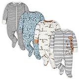 Gerber Baby Boys 4 Pack Sleep 'N Play Footie, Jungle Blue, 0-3 Months
