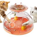 KADTC Large 2-in-1 Cat Puzzle Toy, Spin Treat Dispenser & 2 Foraging Balls