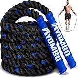 Ayombo Jump Rope, Weighted Jump Rope for Fitness, 1 lb Heavy Jump Ropes for Men Women, Battle Skipping Ropes for Exercise, Training Muscle Strength Speed Home Gym Workout Equipment