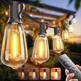 addlon 100FT Outdoor String Lights ST38 LED with Remote Waterproof Dimmable
