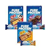 Pure Protein New Variety Pack Protein Bars – 20g Protein, 3g Sugar, 190 Calories (18 count) Low Sugar* High Protein Snack - Gluten Free - Perfect for a Healthy Snack