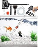 QZQ Aquarium Gravel Cleaner [2026 Edition] Vacuum Fish Tank Vacuum Cleaner Tools for Aquarium Water Changer with Aquarium Thermometers Fish Net kit Use for Fish Tank Cleaning Gravel and Sand