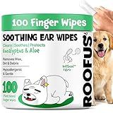 ROOFUS THE DOG Dog Ear Cleaner Wipes 100 Counts - Vet-Recommended Pet Ear Wipes to Remove Wax, Dirt, Relieve Ear Itching & Inflammation for Dogs & Cats