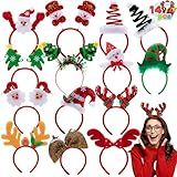JOYIN 14 PCS Christmas Headbands with Different Designs Party Holiday Headbands for Kids Women Men Christmas Holiday Parties Favors (ONE Size FIT ALL)