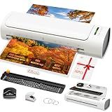 13 Inch Laminator Machine, 11x17 Hot & Cold Thermal Laminator, A3 11-in-1 Laminating Machine with 30 Sheets, 60s Warm-Up, Never-Jam Design Lamination for Teachers, Home, School & Office -White