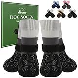 EXPAWLORER Anti Slip Dog Socks to Prevent Licking Paws, Dog Shoes for Cold Winter Snow, Dog Booties for Hardwood Floors, Dog Boots & Paw Protectors with Grippers for Small Medium Large Senior Dogs M