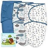 Cute Castle 3-Pack Baby Swaddle Sleep Sacks - Newborn Swaddle Sack - Ergonomic Baby Swaddles Blanket Warp for Boys and Girls - Baby Essentials (0-3 Months - Blue)