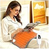 Electric Heating pad with 6 Heat Settings, Auto Shut Off, Dry Electric Heating for Back Neck Knee Arms Legs Shoulder Heat Pads for Christmas Birthday Father Mother's Day 24"X12", Gray Green