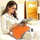 Electric Heating pad with 6 Heat Settings, Auto Shut Off, Dry Electric Heating for Back Neck Knee Arms Legs Shoulder Heat Pads for Christmas Birthday Father Mother's Day 24"X12", Gray Green