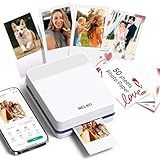Nelko Portable Photo Printer, PP03 Color Mini Photo Printer for iPhone & Android, with 50 Sheets of Photo Paper, Bluetooth Picture Printer for Christmas, Family, Travel, White