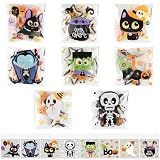 LOMIMOS 200pcs Halloween Candy Bags,Self-Adhesive Cellophane Treat Bags 8 Styles Cute for Kids Gift Packing Party Favor Supplies