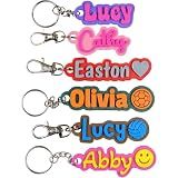 SuperFineDeesigns Custom Keychain – 3D Printed Personalized Keychain with No Icon – Vibrant Two-Color Design with Multiple Fonts & 16 Color Options – Gift for Family and Events