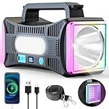 VIDOME Rechargeable Flashlight, LED Spotlight Flashlight Extra Large Lumens Ultra-Long Standby UV Flashlight Blacklight Waterproof with USB Output as a Power Bank