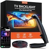 FFJ TV LED Backlight with Sensor, 14.7ft Cuttable RGB Lights that Change with TV for 55-65 Inch Screen and PC Monitor, Smart App Control, Game & Music Sync Color Changing Light