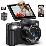 5K Digital Camera for Photography, 75MP WiFi Vlogging Camera for YouTube with 3" 180° Flip Screen, 18X Zoom UHD Autofocus Video Camara with 32GB SD Card, 2 Batteries