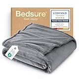Bedsure GentleSoft Fleece Throw Blanket for Couch Grey - Lightweight Plush Fuzzy Cozy Soft Blankets and Throws for Sofa, 50x60 inches