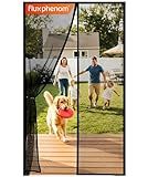 Flux Phenom Magnetic Screen Door - Bugs Out, Breeze in - 9min Install Auto-Sealing Heavy Duty Double Stitched Mesh, 52 Magnets, Hands Free Sliding & Patio Doors Net, Pet & Kid Friendly, 38 x 82 Inch