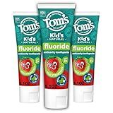 Tom's of Maine Fluoride Kids Toothpaste, Natural Toothpaste, Dye Free, No Artificial Preservatives, Silly Strawberry, 5.1 oz. 3-Pack (Packaging May Vary)