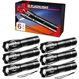 6Pack LED Flashlights High Lumens, 5Mode Tactical Flashlight for Home, Small Flashlights Powerful, Pocket Flashlight Battery Powered, Adjustable Torch Light, Mini Flash Light for Emergencies Camping