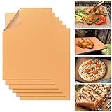Demiwise Copper Grill Mats for Ourdoor Grill Set of 6,Heavy Duty Non-Stick BBQ Grill Mats,Reusable & Easy to Clean for Gas,Charcoal & Electric Grills-15.75 x 13 Inch