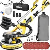 Drywall Sander, Electric Drywall Sander with Vacuum, Automatic Dust Removal, 7 Variable Speed, 900-1800RPM, 26’ Power Cord, Labor-Saving Handle and Patented Fixture for Ceiling Sanding, LED Light