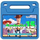 Android 15 Kids Tablet, 2025 Upgraded 10.1 Inch Tablets with Octa-core Processor, 6000mAh Battery, Kid Space, Parental Control,Pre-loaded Kids Apps, 2.4/5GHZ Dual WiFi, Protective Case Included - Blue