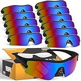 YENPK 12 Pack Tinted Safety Glasses Protective Eyewear, Safety Goggles Sunglasses for Men and Women, ANSI Z87.1+ Certified, Eyes Protection UV400 Anti Splash & Scratch, Impact Resistant(Multicolor)