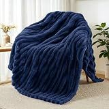 Exclusivo Mezcla Striped Fleece Throw Blanket for Couch, Sofa, Bed, 50"x60"