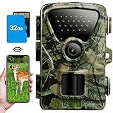 MAXDONE Trail Camera WiFi Game Camera - 1440P 32MP Trail Camera with No Glow Night Vision Motion Activated Waterproof IP66 Trail Cam for Wildlife Deer Scouting Hunting or Property