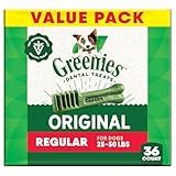Greenies Veterinarian-Recommended Adult Natural Dental Dog Treats Regular Size, Original Flavor, 36 oz. Pack, 36 Count