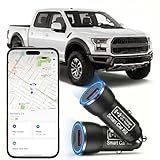 Undetectable GPS Tracker for Vehicles with Charging Port, Car Trackers for Anti-Theft & Parking Location, Real-Time Tracking Devices for Cars, No Monthly Fee/No SIM Card, for Family& Fleets（iOS Only）