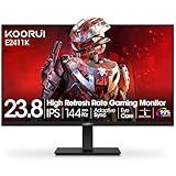 KOORUI 24 Inch Gaming Monitor 144Hz Full HD 1920 x 1080p IPS Ultra-Slim Display with HDMI VGA, Adaptive Sync, 99% SRGB, VESA 100x100mm, Eye Care, Tilt, Black, E2411K