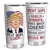 Mocosweeties Gifts for Wife from Husband - Wedding Anniversary for Women, Birthday, Christmas, Valentines Day, Mothers Day Gifts for Her - Wife Gift Ideas - 20 Oz Stainless Steel White Tumbler