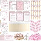 Sherr 476 Pcs Pink Bow Baby Shower Games Bundle 6 Sets, Activity Cards Tape