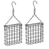 Shitailu 2Pcs Suet Bird Feeders, Outdoor Garden Cages for Outside Hanging, Single Suet Cake, One Suet Capacity