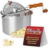 Original Whirley Pop Popcorn Maker - Wabash Valley Farms Gourmet Popcorn Popper, Aluminum Pot With Nylon Gears, 3-Minute Stove Top Popper, Home Movie Night (Silver)