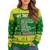 My Day I'm Booked Ugly Christmas Sweater for Women - Funny Xmas Schedule Christmas Sweaters Men - Knitted Unisex 90s Movie Holiday Ugly Sweaters for Men - Seasonal Gifts for Friends (M)