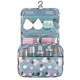 Pengxiaomei Toiletry Bag, Waterproof Hanging Cosmetic Bag Portable Travel Makeup Pouch Multifunction Handle Travel Toiletry Bag Organizer with Hook for Women Girls(Blue)