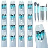 16 Sets Travel Makeup Brush Set Bulk Brushes Bag Mini Face Make up Brushes Brushes Bag for Makeup Party Favors Wedding Bridal Shower Favors Bridesmaid Gift Bachelorette Party Gift(Blue)