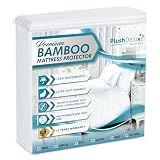 PlushDeluxe Bamboo Waterproof Mattress Protector, Queen Size, Ultra Soft