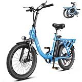 Hopepeak Z10 Foldable Electric Bike for Adults,1200W Peak Motor, 20"×3.0 Fat Tire Folding Ebike with 48V 13.5Ah 648Wh Removable Battery Max Range 80 Miles,7-Speed 20+MPH,Adults Electric Bicycle
