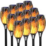 EOYIZW 12 Pack Solar Torch Light, Solar Lights Outdoor
