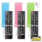 (Pack of 3) Replacement Remote Fit LG TV Remote with Anti-Lost Glow Protective Silicone Cover & Hook, Universal for LG All Smart LCD LED HDTV UHD OLED 3D 4K TVs(Blue&Green&Light Pink)