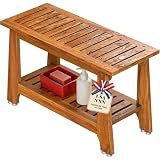 NNN 30" Commercial Heavy Duty Teak Shower Bench, Patented, Non-Slip Stable