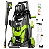 2026Upgrade Pressure Washer, 4800PSI Power Washer with Inlet Hose & Filter, 4 Quick Connect Nozzles 1 Foam Cannon, High Cleaning Machine for Cars/Fences/Driveways/Patios/Home, Yellow