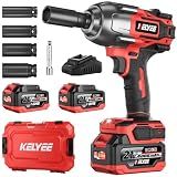 kelyee 1/2" Cordless Impact Wrench 1107Ft-lbs(1500N.m) with 21V 2 Battery