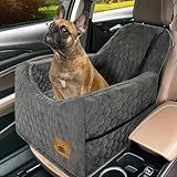 Dog Car Seat for Small/Medium Dogs, Memory Foam Dog Booster Seat, Travel Safety Per Car Seat with Washable Removable Cover, Storage Pockets for Dogs up to 35 lbs(Gray)