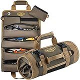 The Ryker Roll Up Tool Bag Organizer Gifts for Dad. Heavy Duty Motorcycle Tool Roll Bag Organizer. Portable Rollup Toolbag w/Detachable Pouches - Tools Bags Mens gifts for him - Mechanic & Electrician